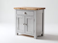 Buffet-Bois-MDF-Métal-100 x 46 x 91 cm-Gris-Marron clair-Style campagne moderne