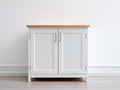 Buffet-Bois-MDF-Métal-118 x 42 x 86 cm-Blanc-Marron clair-Style campagne moderne