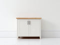 Buffet-Bois-MDF-Métal-120 x 40 x 82 cm-Blanc-Marron clair-Style moderne