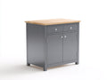 Buffet-Bois-MDF-Métal-102 x 45 x 88 cm-Gris-Marron clair-Style campagne moderne