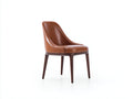 Chaise de salle à manger - similicuir - bois - 58x50x86 cm - marron-brun foncé - design moderne