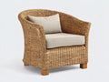 Fauteuil en rotin-Rotin-Bois-Tissu-120 x 78 x 78 cm-Beige-Marron clair-Style naturel
