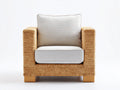 Fauteuil en rotin-Rotin-Bois-Tissu-110 x 82 x 72 cm-Beige-Marron clair-Style naturel