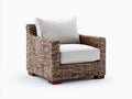 Fauteuil en rotin-Rotin-Métal-Tissu-111 x 80 x 79 cm-Beige-Marron-Style naturel
