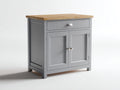 Buffet-Bois-MDF-Métal-98 x 45 x 89 cm-Gris-Marron clair-Style campagne moderne