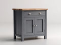 Buffet-Bois-MDF-Métal-106 x 47 x 91 cm-Gris foncé-Marron clair-Style campagne moderne