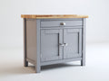 Buffet-Bois-MDF-Métal-101 x 45 x 90 cm-Gris-Marron clair-Style campagne moderne