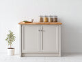 Buffet-Bois-MDF-Métal-124 x 43 x 86 cm-Gris clair-Marron clair-Style campagne moderne