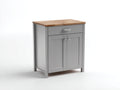 Buffet-Bois-MDF-Métal-96 x 44 x 88 cm-Gris-Marron clair-Style campagne moderne