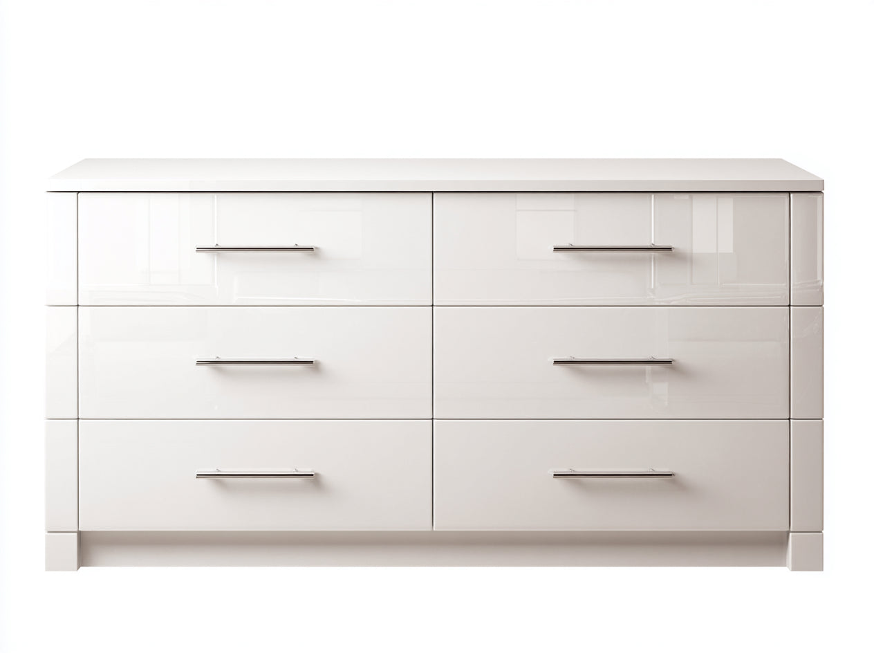 Commode-MDF-Métal-160 x 44 x 78 cm-Blanc-Argenté-Style contemporain