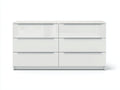 Commode-MDF-Métal-152 x 42 x 74 cm-Blanc-Argenté-Style moderne