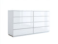 Commode-MDF-160 x 45 x 82 cm-Blanc brillant-Style moderne