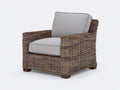 Fauteuil en rotin-Rotin-Bois-Tissu-113 x 82 x 76 cm-Gris clair-Marron-Style naturel